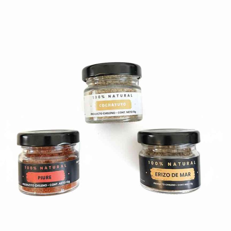 TRILOGIA MARINA - ESENCIA DEL SUR Erizo 15g Piure 15g Cochayuyo 10g