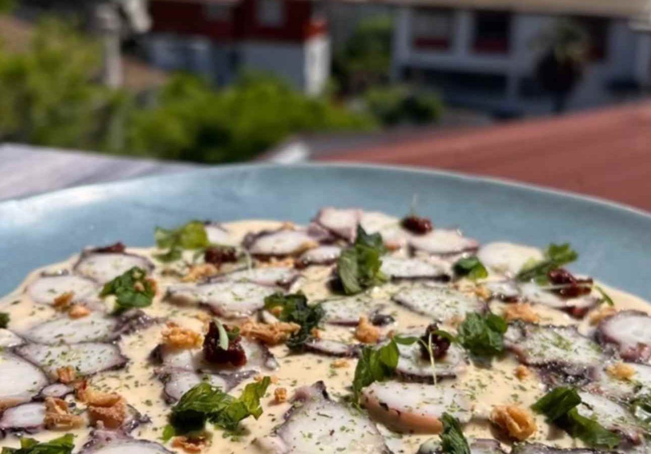 Carpaccio de Pulpo con Lactonesa por Chef Jorge Olivares R