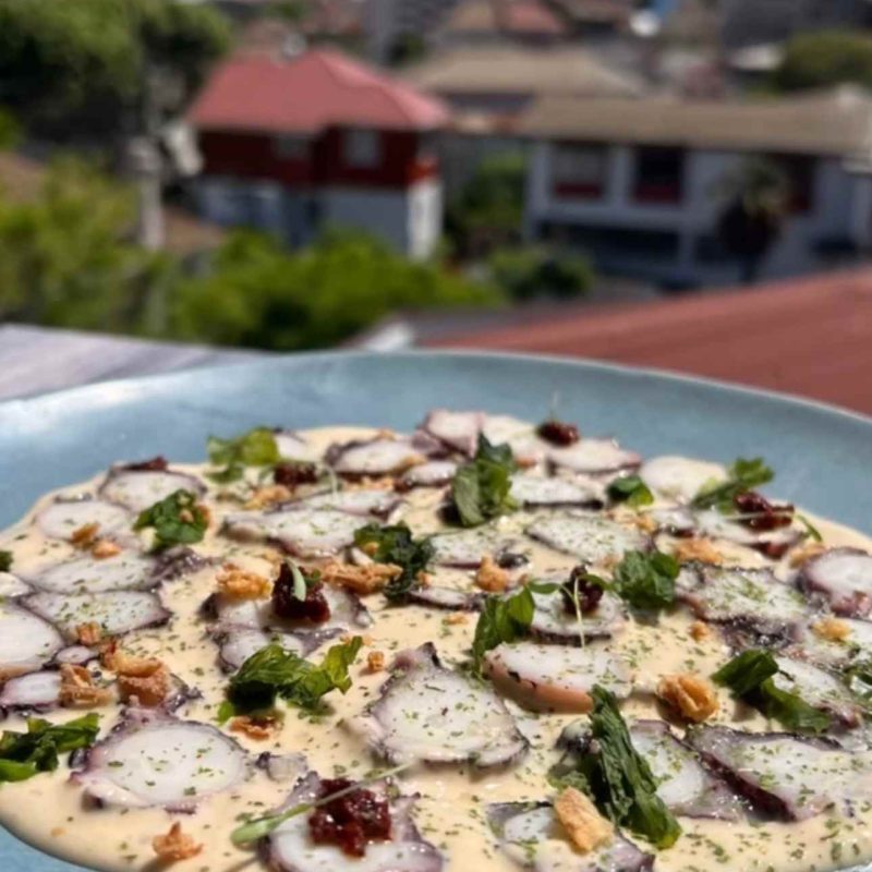 Carpaccio de Pulpo con Lactonesa por Chef Jorge Olivares R